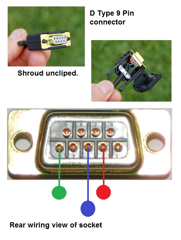 D Type comms plug wiring - PC or XR3000