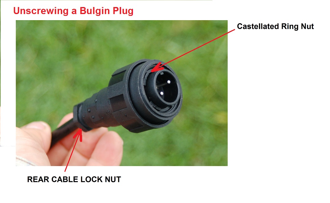 Unscrewing a Bulgin Connector