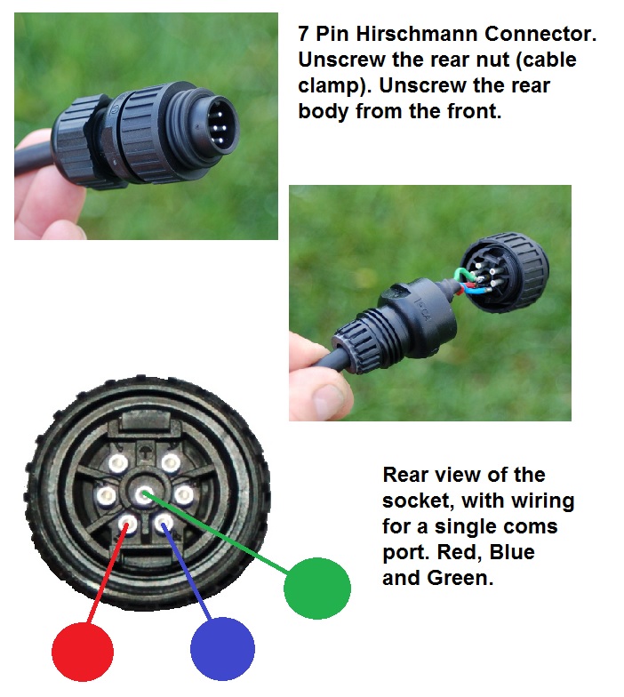 XR5000 and EW7 7 pin communication plug wiring.